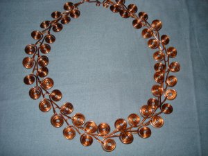 Hand forged Copper Wire Scrolls with Handmade Wire Wrapped Clasp