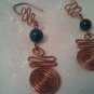 Handcrafted Copper Wire and Genuine Chrysoprase Beads Earrings