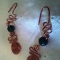 Handcrafted Copper Wire and Genuine Chrysoprase Beads Earrings