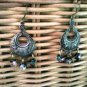 Genuine Black, Cloisonne Beads and Burnt Copper Earrings
