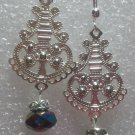 Silver Plated Chandeliers with Swarovski Crystal Earrings