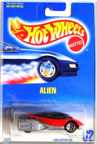 Hot Wheels - ALIEN: Collector #62 (1995) *Silver & Red Edition / 5 Spoke*