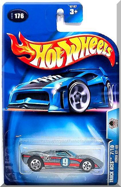 Details about   2003 Hot Wheels #176 Track Aces 7/10 FORD GT-40 Gray w/Chrome 5 Spoke Wheels 