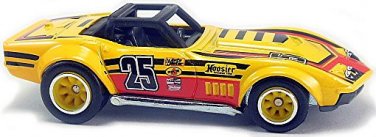 Hot Wheels - '69 Corvette Racer: HW Redliners #5/5 (2017) *Yellow / Loose*