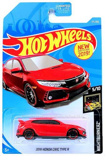 Hot Wheels Nightburnerz #5/10-2018 Honda Civic Type R Red  #171/250 