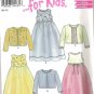 New Look  6047 Pattern Girls Lined Empire Waist Long Dress and Sweater Uncut Size 3-8