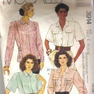 1988 McCalls 3914  Pattern Blouse Yoke Flaps Pleats Covered Buttons  Size 10-14 Cut to 14