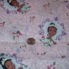 Little Princess on Pink Background with Purple Scrolls Cotton Fabric  1 1/2 yd x 45" w