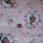Little Princess on Pink Background with Purple Scrolls Cotton Fabric  1 1/2 yd x 45" w