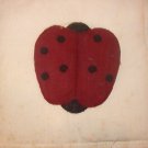 Country Clutter Hand Made Patches Red Black Ladybug 5 1/2" x 5 1/2"