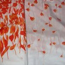Orange "Garden Picnic" Flora Border with Leaves above.  Cotton Fabric  10 1/16yds x 44"wide.