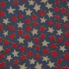 Country Red White Stars on Blue  Cotton  Fabric 2 yds x 48" wide