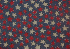 Country Red White Stars on Blue  Cotton  Fabric 2 yds x 48" wide