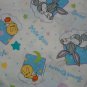 Baby Bugs Tweety "Sweet Dreams" "Hello Stars" Stars, Moon on White Fabric  1 yd 12" x 45" wide