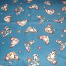 Raggedy Dolls and Buttons on Blue Fabric 36"w x 3/4 yd