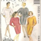 McCalls 5533 (1991) Pattern Wedge Dress Front Button or Back Zip Pockets Size 6-10  Uncut
