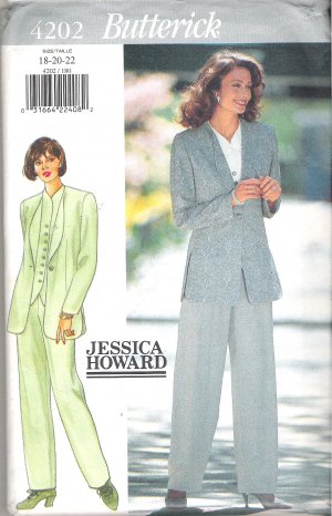 Butterick 4202 (1995) Vintage Pattern Jessica Howard Plus Size Jacket Top Pants 18-22  Uncut