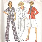 Simplicity 6876 (1975) Vintage Pattern Unlined Jacket Wide Leg Pants Skirt Size 10 Uncut