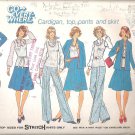 Simplicity 7300 (1975) Vintage Pattern Cardigan Pullover Top Pants Skirt Size 10
