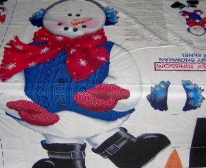 Daisy Kingdom Sammy Snowman Holiday Christmas Cut & Sew  Door Panel Fabric