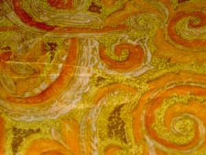 Orange Brown Yellow Drapable Fabric  45" wide x 3 yards