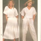 Simplicity 6742 (1984) Crop Top Pleated Skirt and Tapered Pants Pattern Size 10  Uncut