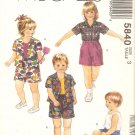 McCalls 5840 (1992) Toddlers Button Front Shirt Tank Top Shorts Pattern Size 3 Uncut