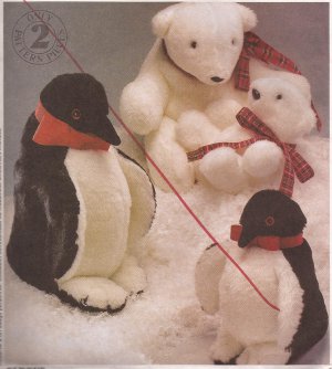 McCalls 2543 (1999) Penguins Polar Bears Two Sizes Pattern UNCUT
