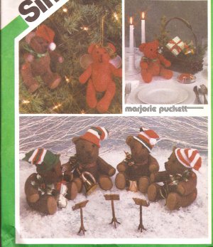 Simplicity 6569 (1984) Small Large Stuffed Bears Moveable Arms Legs Pattern UNCUT