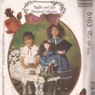 McCalls 5163 (1990)  Children Girls Lined Capelet Dress Bag Doll Clothes Pattern Size 4 5 6 UNCUT