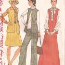 McCalls 3882 (1973) Petite Long Vest Wide Leg Pants Skirt Pattern Size 14 UNCUT