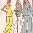 McCalls 3551 (1973) Front Zip Tunic Belt Tie Patch Pockets Bell Bottom Pants Pattern Size 16 UNCUT
