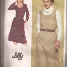 Simplicity 9601 (1980) Long Sleeve Dress Sleeveless Jumper Scoop Neck Pockets Pattern Size 14 UNCUT