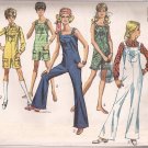 Simplicity 8178 (1969) Vintage Bell-Bottom Jumpsuit  Overalls Blouse Pattern Size 16 UNCUT