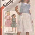 Simplicity 6304 (1983) Girls Tank Top Patch Pocket Skirt Cuff Sleeve Blouse Pattern Size 10 12 14