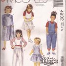 McCalls 4932 (1990) Toddlers Childs Girls Jumper Dresses Jumpsuit Pants Pattern Size 5 UNCUT