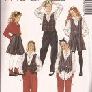 McCalls 5050 (1990) Girls Reversible Vest Blouse Split Skirt Coulottes Pants Pattern Size 8 UNCUT