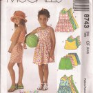 McCalls 8743 (1997) Childs Girls Dress Romper Top Pull-on Shorts Pattern Size 4 5 6 UNCUT