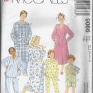 McCalls 9086 (1997)  Boys Girls Robe Nightshirt Sleep Top Pants Shorts Pattern Size 10 12 14 UNCUT