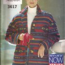 Butterick 3617 (1994) Button Front Jacket Coat Collar Patch Pockets Pattern Size XS S M UNCUT