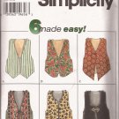 Simplicity 7432 (1996) Lined Reversible Closure Neck Bottom Variation Pattern Size 6 8 10 12 14 16