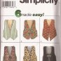 Simplicity 7432 (1996) Lined Reversible Closure Neck Bottom Variation Pattern Size 6 8 10 12 14 16