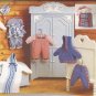 Vogue 9231 (1995) Doll Hat Dress Bloomers Overalls Blouse Jacket Pants Romper Bunting Bag Pattern