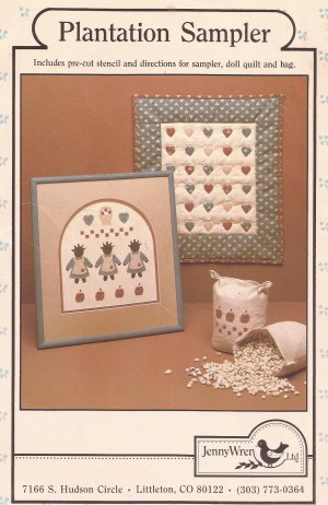 Plantation Sampler Doll Quilt Seed Bag Hearts Apples Stencil Pattern Applique
