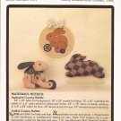P-23 Applique Hoop Stuffed Jointed Patchwork Pillow Country Rabbit 1982 Patchwork Place