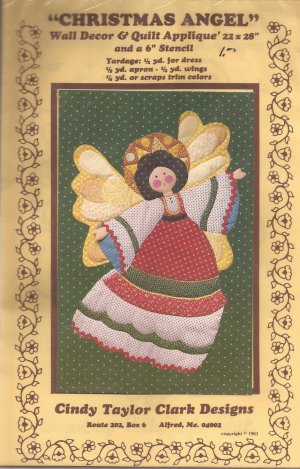 1981 Christmas Angel Wall Quilt Applique Stencil Pattern Design