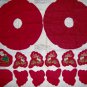 Christmas Wreath Reindeer Santa Fabric Panel Cut Sew Quilt