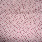 Tiny Red Flowers Vines on Soft  White Cotton Fabric  44"w