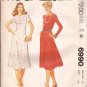McCalls 6990 (1980) Princess Seam Round Neck Back Zipper Dress Pattern Size 24 UNCUT