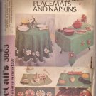 McCalls 3863 (1973) Vintage Tablecloth Placemat Napkin Christmas Tree Skirt Appliques Pattern UNCUT